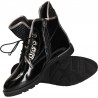 Ghete negre, piele lacuita, stil urban