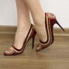 Pantofi eleganti, catifea, broderie traditionala
