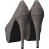 Pantofi femei extravaganti, din textil gri