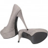 Pantofi femei extravaganti, din textil gri