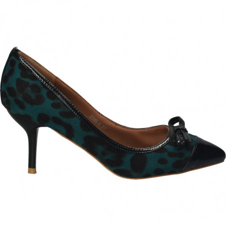 Pantofi femei eleganti, cu funda culoarea verde