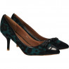 Pantofi femei eleganti, cu funda culoarea verde