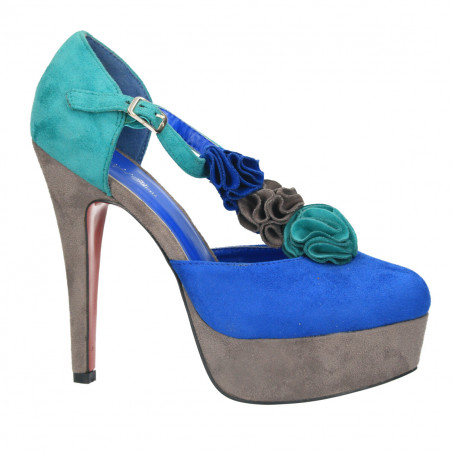 Sandale de gala, cu platforma si ornament colorat