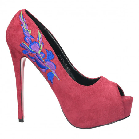 Pantofi femei fashion, cu toc stiletto, decupati