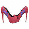 Pantofi femei fashion, cu toc stiletto, decupati