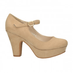 Pantofi femei eleganti, cu bareta, bej