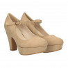 Pantofi femei eleganti, cu bareta, bej