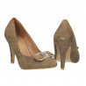 Pantofi eleganti, gri, decorati catarama cu strasuri
