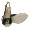 Sandale dama, piele lacuita, talpa wenge