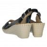 Sandale dama, piele lacuita, talpa wenge
