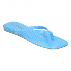 Saboti dama, flip flops, albastrii cu buline albe