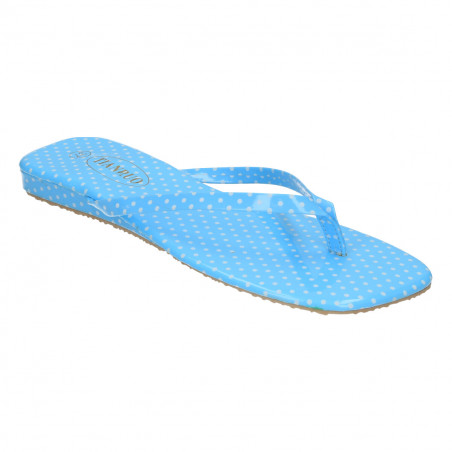 Saboti dama, flip flops, albastrii cu buline albe
