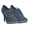 Pantofi fashion, cu toc inalt, albastru cu maro