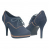 Pantofi fashion, cu toc inalt, albastru cu maro
