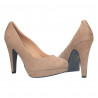 Pantofi femei fashion, imitatie de velur, maro deschis