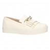 Sneakers alb cu ornament metalic auriu