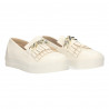 Sneakers alb cu ornament metalic auriu