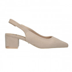 Pantofi dama, trendy, bej, toc mediu