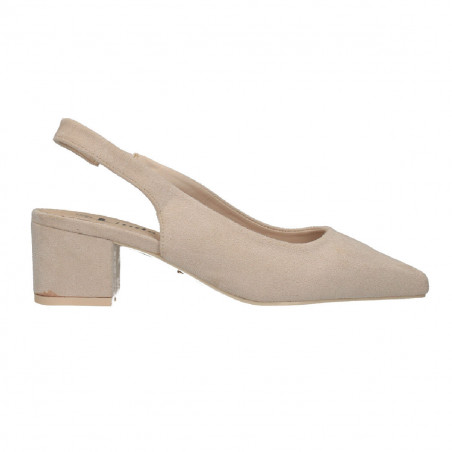Pantofi dama, trendy, bej, toc mediu