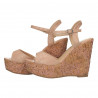Sandale roz, platforma inalta, florala