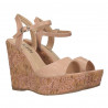 Sandale roz, platforma inalta, florala