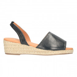Sandale casual, negre, talpa canepa