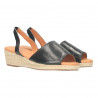 Sandale casual, negre, talpa canepa