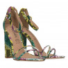 Sandale trendy, toc masiv, imprimeu snake