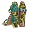 Sandale trendy, toc masiv, imprimeu snake