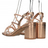 Sandale glamour, auriu antic, toc mediu
