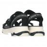 Sandale femei, sport, negre, talpa alba