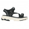 Sandale femei, sport, negre, talpa alba