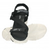 Sandale femei, sport, negre, talpa alba