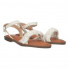 Sandale casual, stil boho, culoare alb