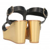 Sandale fashion, cu platforma aurie