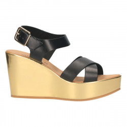 Sandale fashion, cu platforma aurie