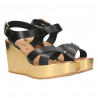 Sandale fashion, cu platforma aurie
