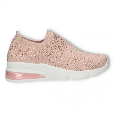 Sneakers roz, cu pietre, talpa groasa