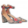 Pantofi de vara, imprimeu piele de sarpe, fuxia