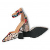 Pantofi de vara, imprimeu piele de sarpe, fuxia