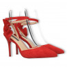 Pantofi de vara, rosii, toc stiletto