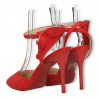 Pantofi de vara, rosii, toc stiletto
