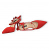 Pantofi de vara, rosii, toc stiletto