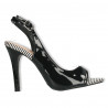 Sandale elegante, negre, transparent