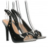 Sandale elegante, negre, transparent