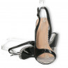 Sandale elegante, negre, transparent