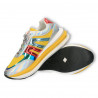 Sneakers femei, talpa inalta, insertii metalizate