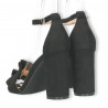 Sandale negre, toc inalt, volanase