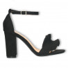 Sandale negre, toc inalt, volanase
