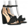 Sandale negre, toc inalt, volanase